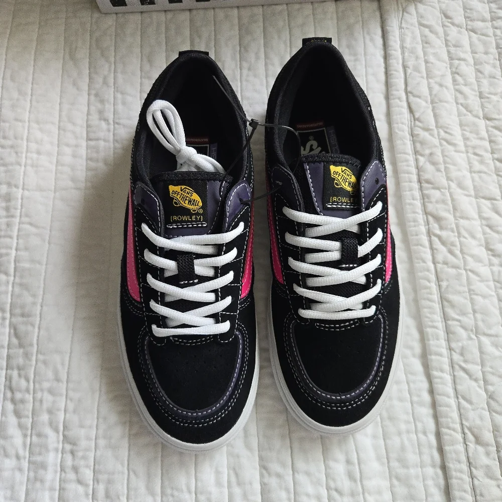 Vans Rowley Skate Women 9.5 Pop Cyber Pink  And Black Y2k 022026 - Picture 4 of 10
